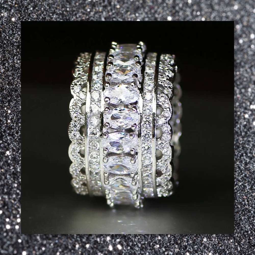 JUST IN🆕 Multi Layer 925 Silver Sapphire Eternity - Picture 3 of 8